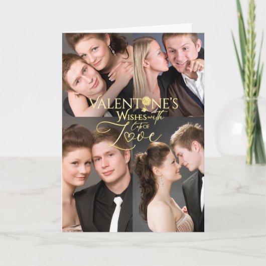 Valentinstag-Fotocollage Andenken Karte (Vorderseite)