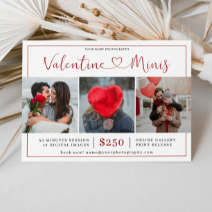 Valentinstag-Fotografie-Mini-Session-Marketing Mitteilungskarte