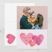 Valentinstag-Fotokarte für Papierherzen Feiertagskarte (Vorne/Hinten)
