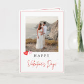 Valentinstag-Fotokarte, rosa rote Herzen V'day Karte (Vorderseite)