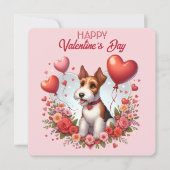 Valentinstag - Fox Terrier 2 - Karte (Vorderseite)