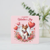 Valentinstag - Fox Terrier 2 - Karte (Stehend Vorderseite)
