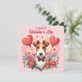 Valentinstag - Fox Terrier 3 - Karte (Stehend Vorderseite)