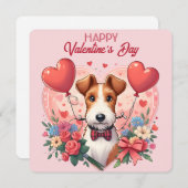 Valentinstag - Fox Terrier 3 - Karte (Vorne/Hinten)