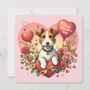 Valentinstag - Fox Terrier - Karte