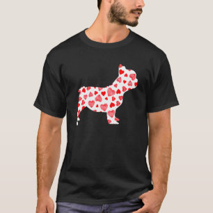 Valentinstag Französischer Bulldog Hund Herz Welpe T-Shirt