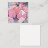 Valentinstag: Französischer Bulldog, Macarons & Bl Mitteilungskarte (Vorne/Hinten)