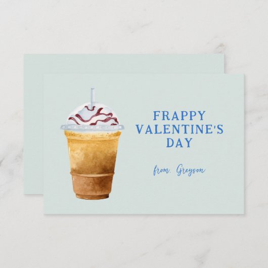 Valentinstag | Frappe Valentine Mitteilungskarte (Vorne/Hinten)