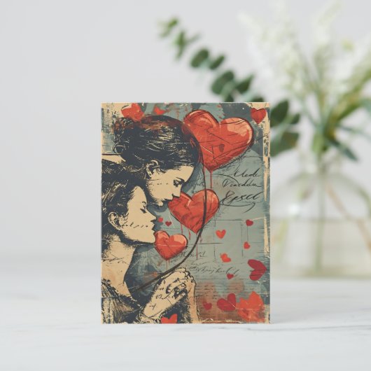 Valentinstag Frauen LGBTQ Postkarte (Stehend Vorderseite)