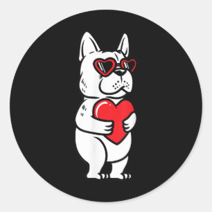 Valentinstag French Bulldog Dog Liebe Frenchie Lo Runder Aufkleber