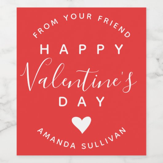 Valentinstag-Freundschaftsweinlabel Weinetikett (Einzelnes Label)