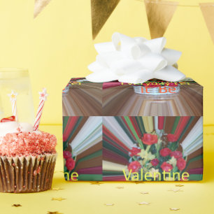 Valentinstag Frohe Valentinstag Süße Florale Textd Geschenkpapier