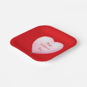 Valentinstag fröhliches Herz leuchtend rot Pappteller (Gewinkelt)