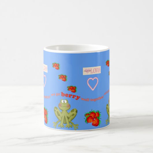 Valentinstag Frosch Berries Tasse (Mittel)