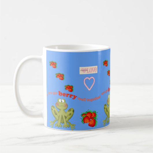 Valentinstag Frosch Berries Tasse (Links)