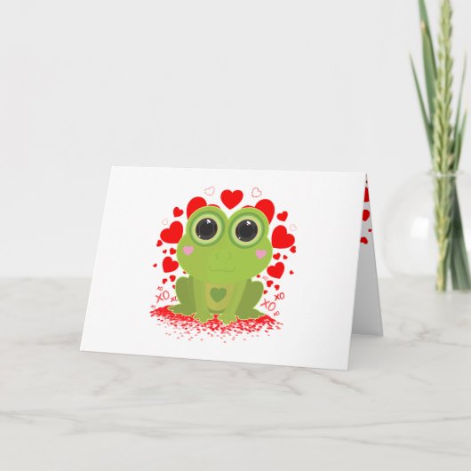 Valentinstag-Frosch Karte (Vorderseite)