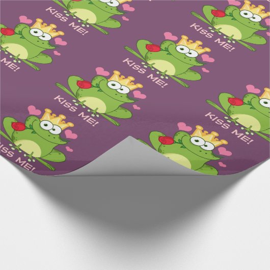 Valentinstag-Frosch-Kuss Geschenkpapier (Ecke)