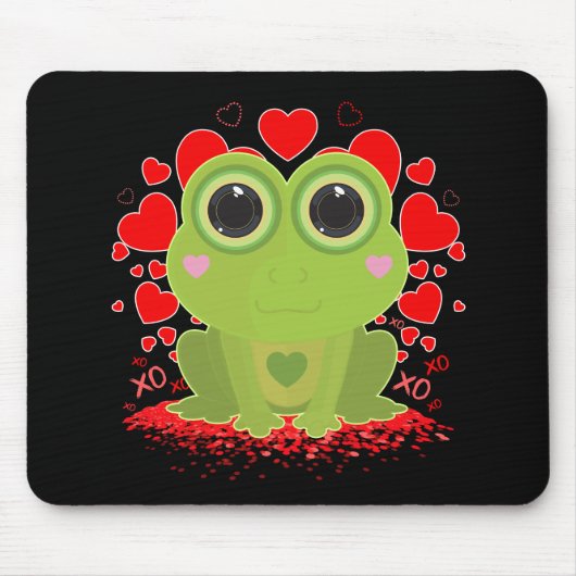 Valentinstag-Frosch Mousepad (Vorne)