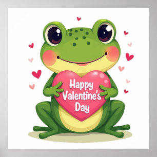 Valentinstag Frosch Poster