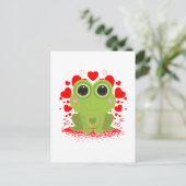 Valentinstag-Frosch Postkarte (Stehend Vorderseite)