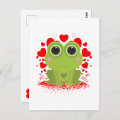 Valentinstag-Frosch Postkarte (Vorne/Hinten)