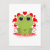 Valentinstag-Frosch Postkarte (Vorderseite)