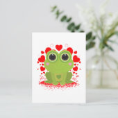 Valentinstag-Frosch Postkarte (Stehend Vorderseite)