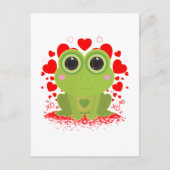 Valentinstag-Frosch Postkarte (Vorderseite)