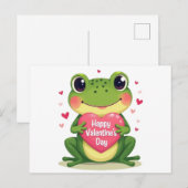 Valentinstag Frosch Postkarte (Vorne/Hinten)
