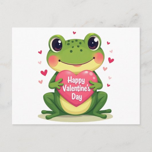 Valentinstag Frosch Postkarte (Vorderseite)