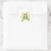 Valentinstag-Frosch Quadratischer Aufkleber (Tasche)