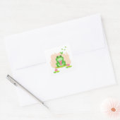 Valentinstag-Frosch Quadratischer Aufkleber (Umschlag)