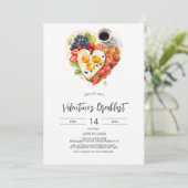 Valentinstag Frühstück, Muttertags Frühstück Einladung (Stehend Vorderseite)