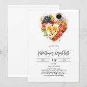 Valentinstag Frühstück, Muttertags Frühstück Einladung (Vorne/Hinten)