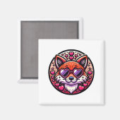 Valentinstag Fuchs und passende Paarfüchse Magnet (Vorderseite/Rückseite)