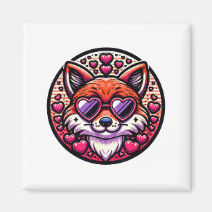 Valentinstag Fuchs und passende Paarfüchse Magnet