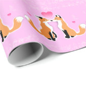 Valentinstag Füchse Geschenkpapier (Rolleneckpunkt)