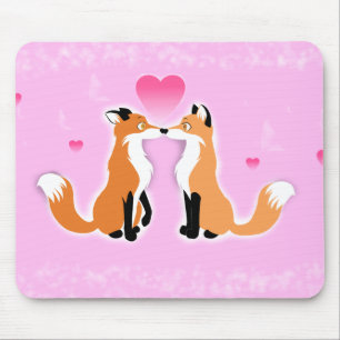 Valentinstag Füchse Mousepad