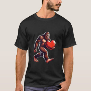 Valentinstag Funny Bigfoot Herzkinder Männer Sasqu T-Shirt
