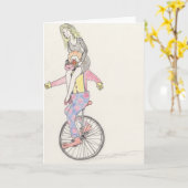 Valentinstag Funny Clown Romance Cartoon Art Karte (Gelbe Blume)