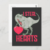 Valentinstag Funny Dinosaur HeartBreaker Boy Postkarte (Vorne/Hinten)