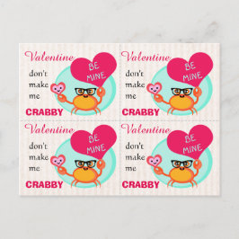 Valentinstag Funny Hipster Crab Cards (4) Feiertagspostkarte