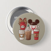 Valentinstag Funny Latte Coffee Lover Button (Vorne & Hinten)