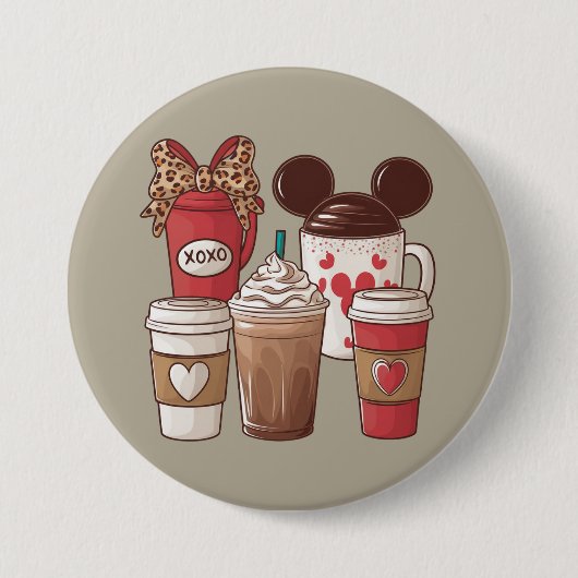 Valentinstag Funny Latte Coffee Lover Button (Vorderseite)