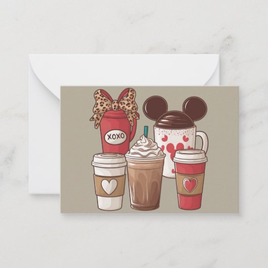 Valentinstag Funny Latte Coffee Lover Mitteilungskarte (Vorderseite)