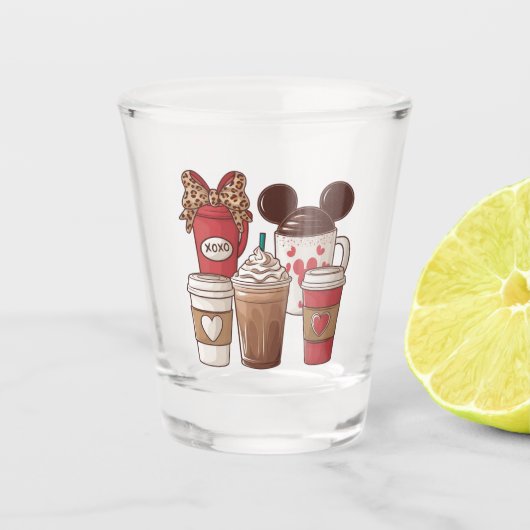 Valentinstag Funny Latte Coffee Lover Schnapsglas (Vorderseite)