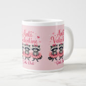 Valentinstag Funny Raccoon Niedlich Kawaii Jumbo-Tasse (Vorderseite Rechts)