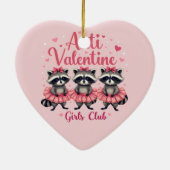 Valentinstag Funny Raccoon Niedlich Kawaii Keramik Ornament (Hinten)