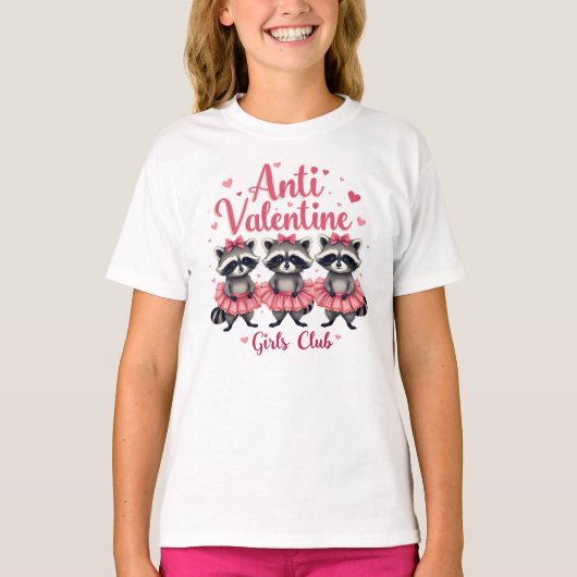 Valentinstag Funny Raccoon Niedlich Kawaii T-Shirt (Vorderseite)