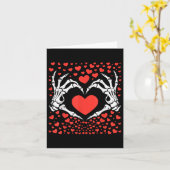 Valentinstag Funny Skeleton Hand Heart Men Boys Karte (Gelbe Blume)